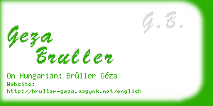 geza bruller business card
