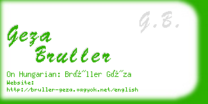 geza bruller business card
